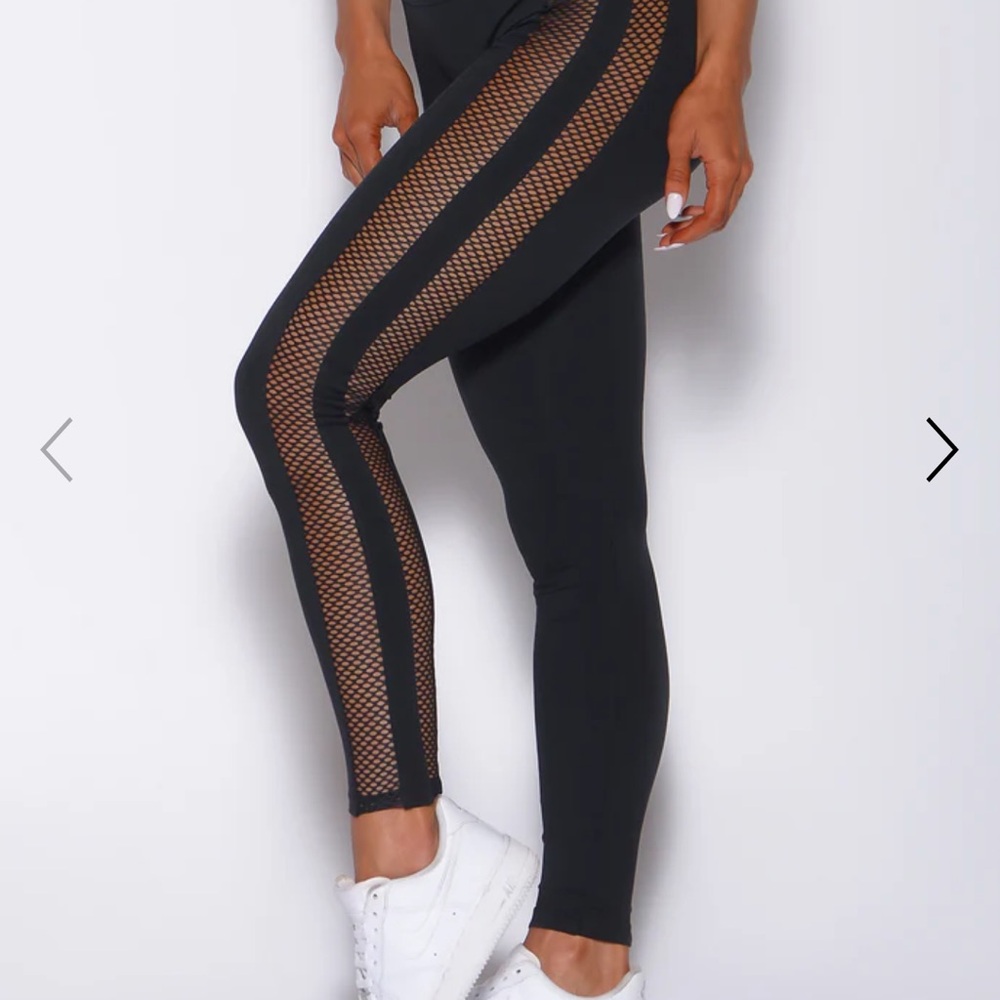 Bombshell Sportswear Black Leggings with Mesh Detail